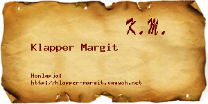 Klapper Margit névjegykártya